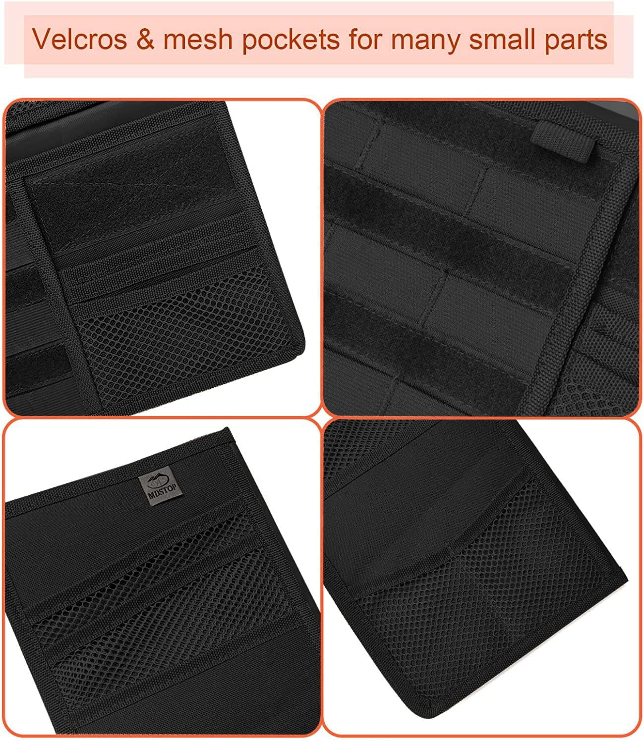 Webbing Tactical for Pickups Vehicle (Black, Visor Organizer Sunshade Sun Trucks, Visor MDSTOP Car 7"x12") Cover Panel Storage Pouch Compatible Suvs, Fits Cars, Molle Holder