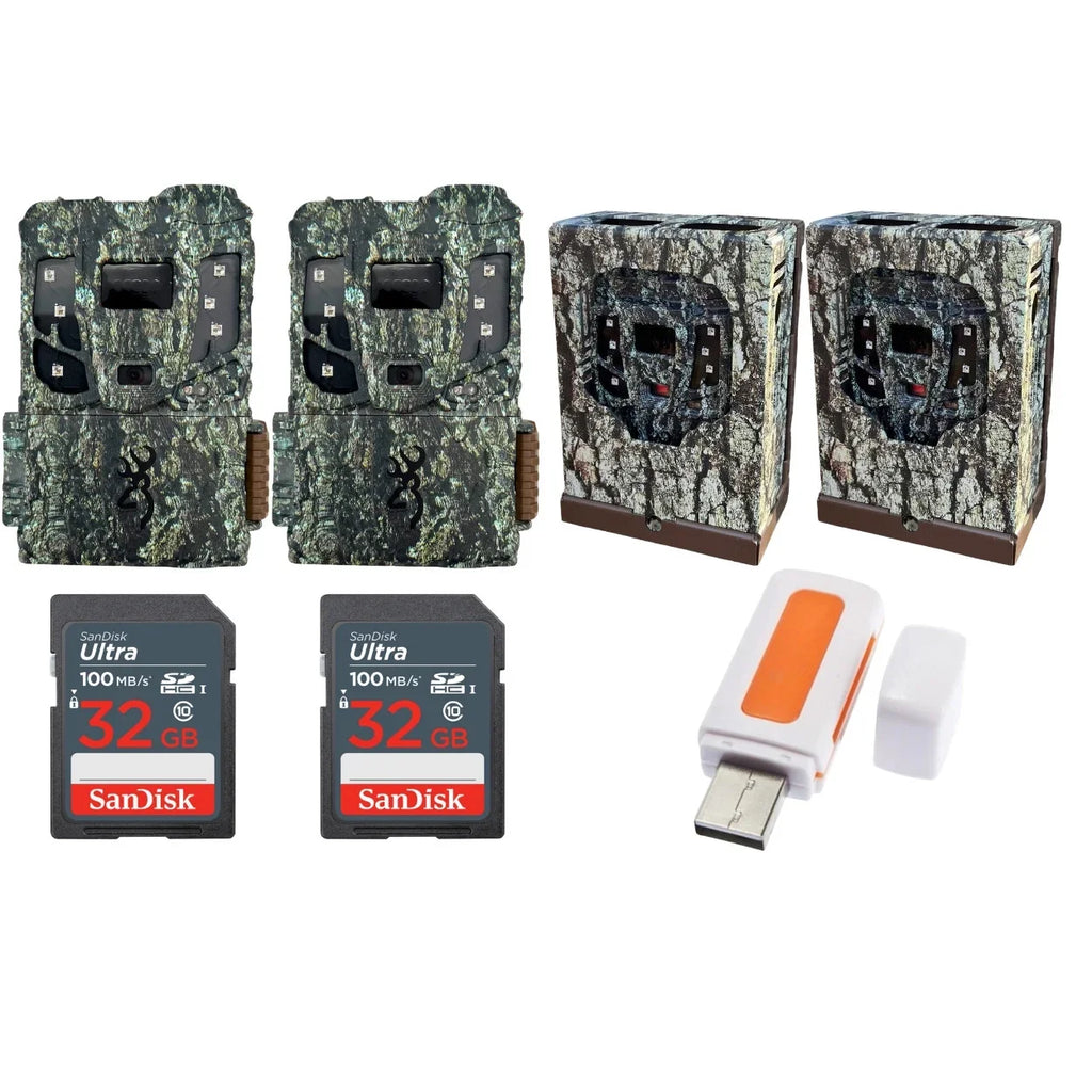 Scout Box Max Cellular Defender Pro Trail Camera HD (2-Pack) Security Browning Bundle Extreme with