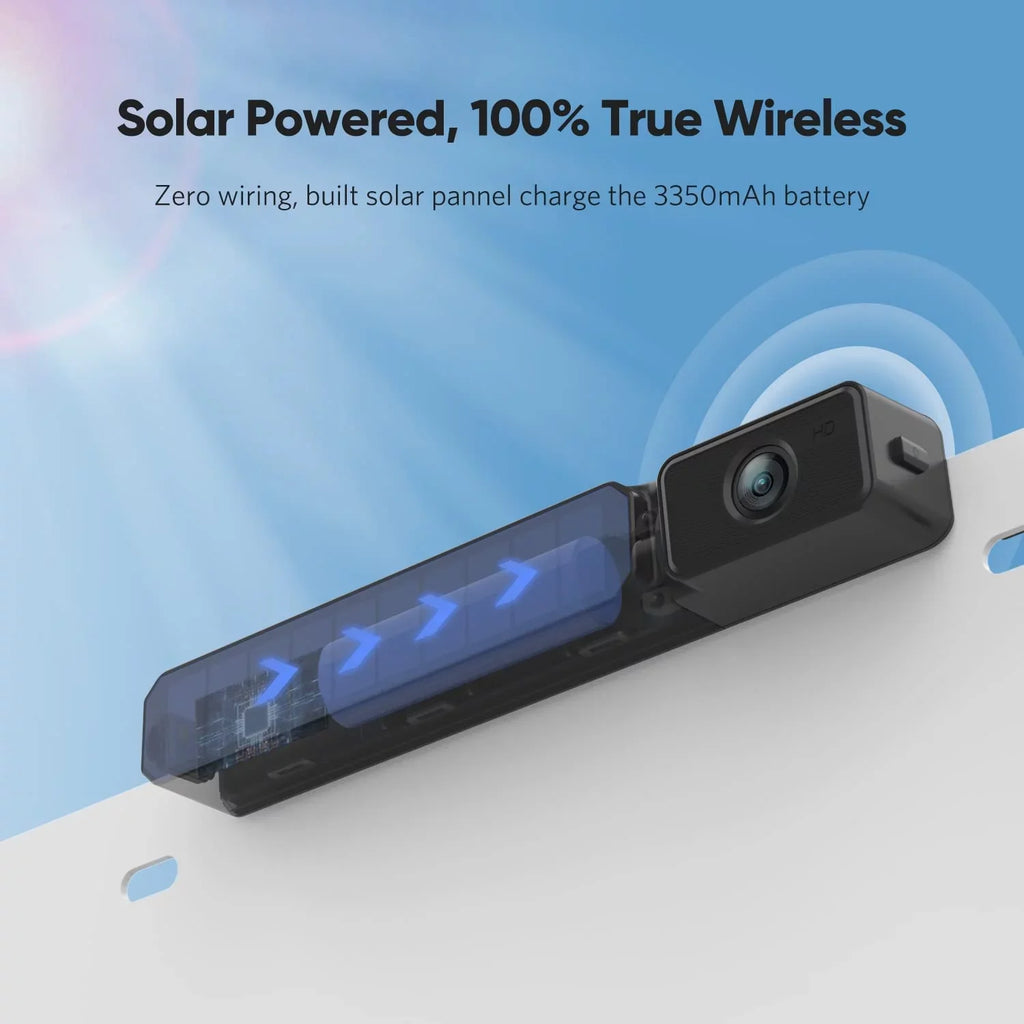 Reverse View License RV with Monitor Rear Installation,Solar Camera for Easy for Channels Camera Backup Battery System Car, Plate 2 Parking Wireless Camera Solar Wireless Trailer