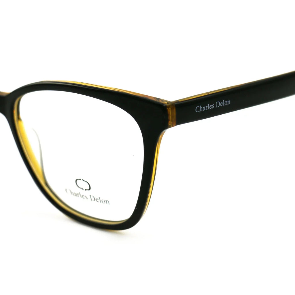 142 Eyeglasses 54 by Black/Gold Delon Cat Womens Eye 18 Frames Charles