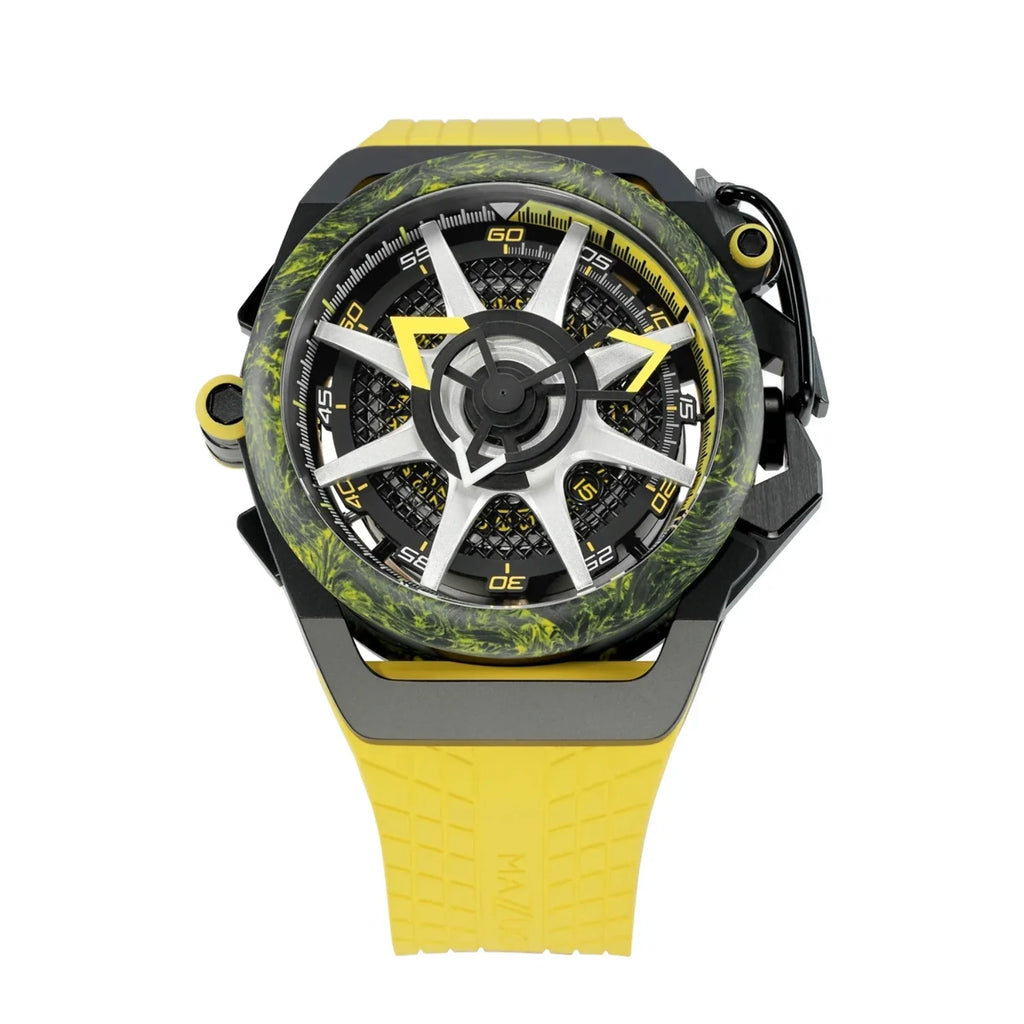 Rim for Chronograph Dial Mazzucato Twin Men Watch - Automatic Monza Adult Black Reversible