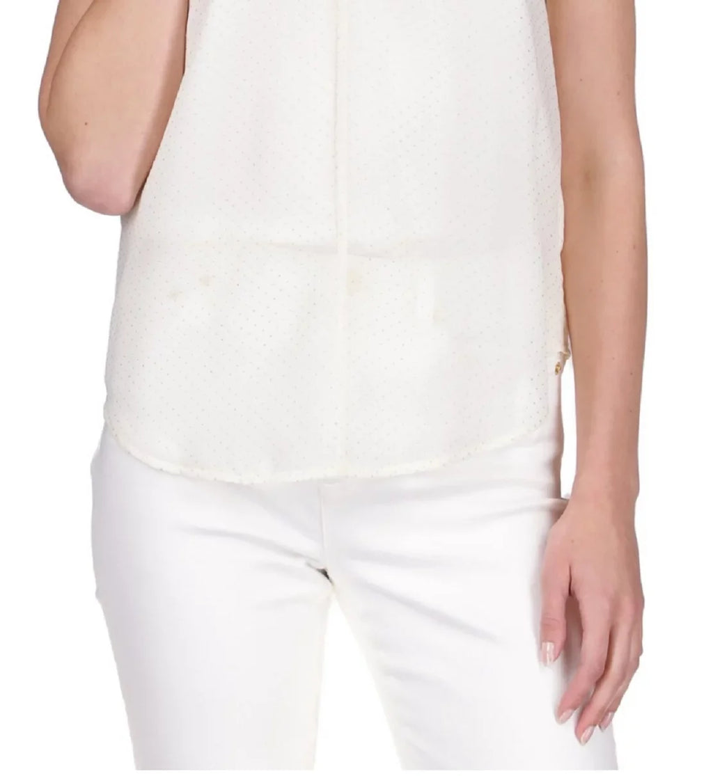Chiffon MICHAEL Top Kors Dewdrop Ruffled Michael