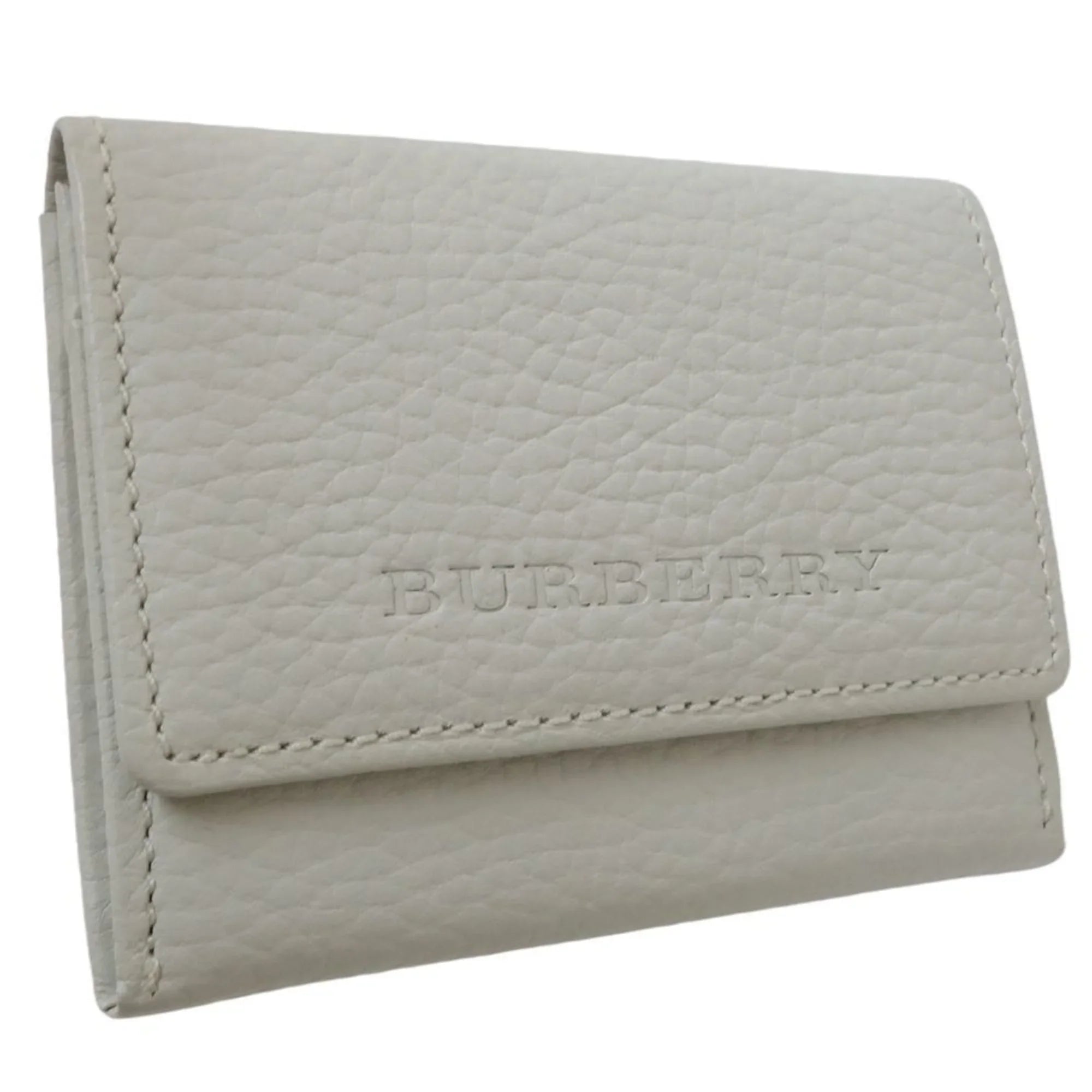 Pre-Owned BURBERRY leather (Good) Business holder case 083535 white card