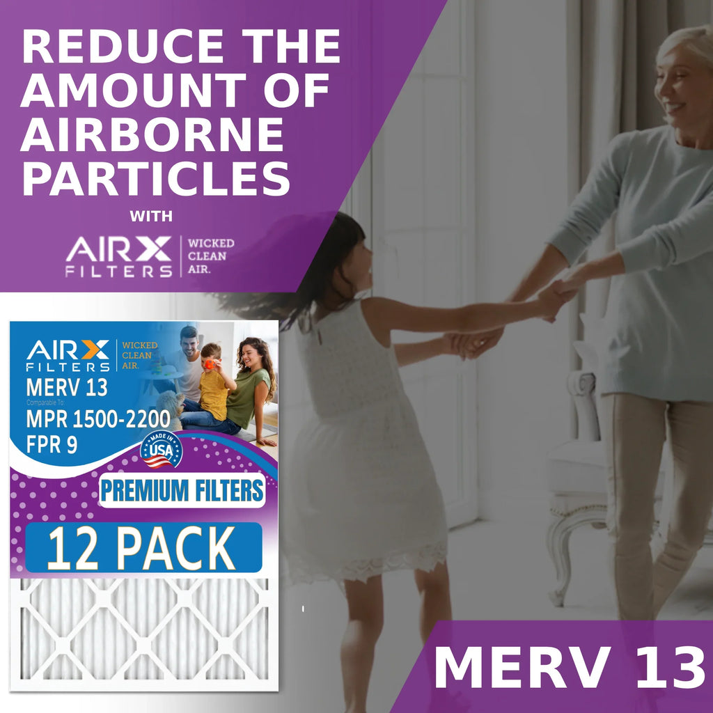 Pack MERV - Rating, CLEAN 12 WICKED Comparable MPR Filters 13 Filter FPR in USA by 9 Air 16x24x1 Made 2200 AIRX 1500 to FILTERS Furnace of AIR. - &