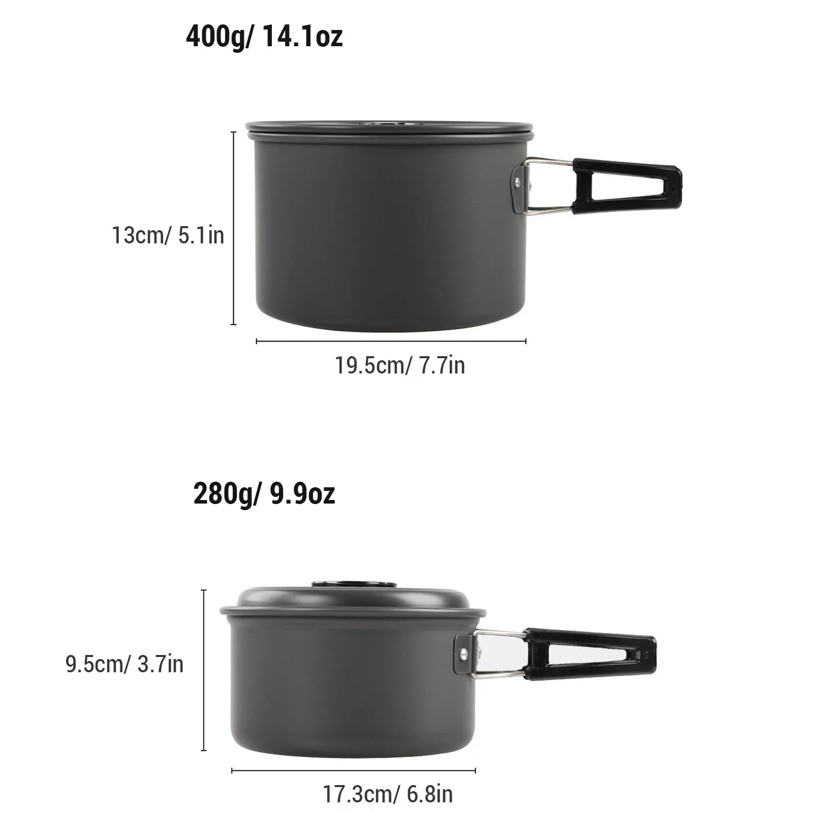 Pot Kit Cookware Anself Set and with Mess and Pan Camping Stick Backpacking Kettle Non Cooking for