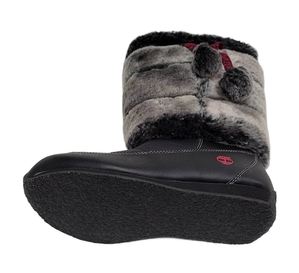 Boot Tall Kid Timberland size 4.5 Winterberry Black Fur Junior 59994 US Big Medium
