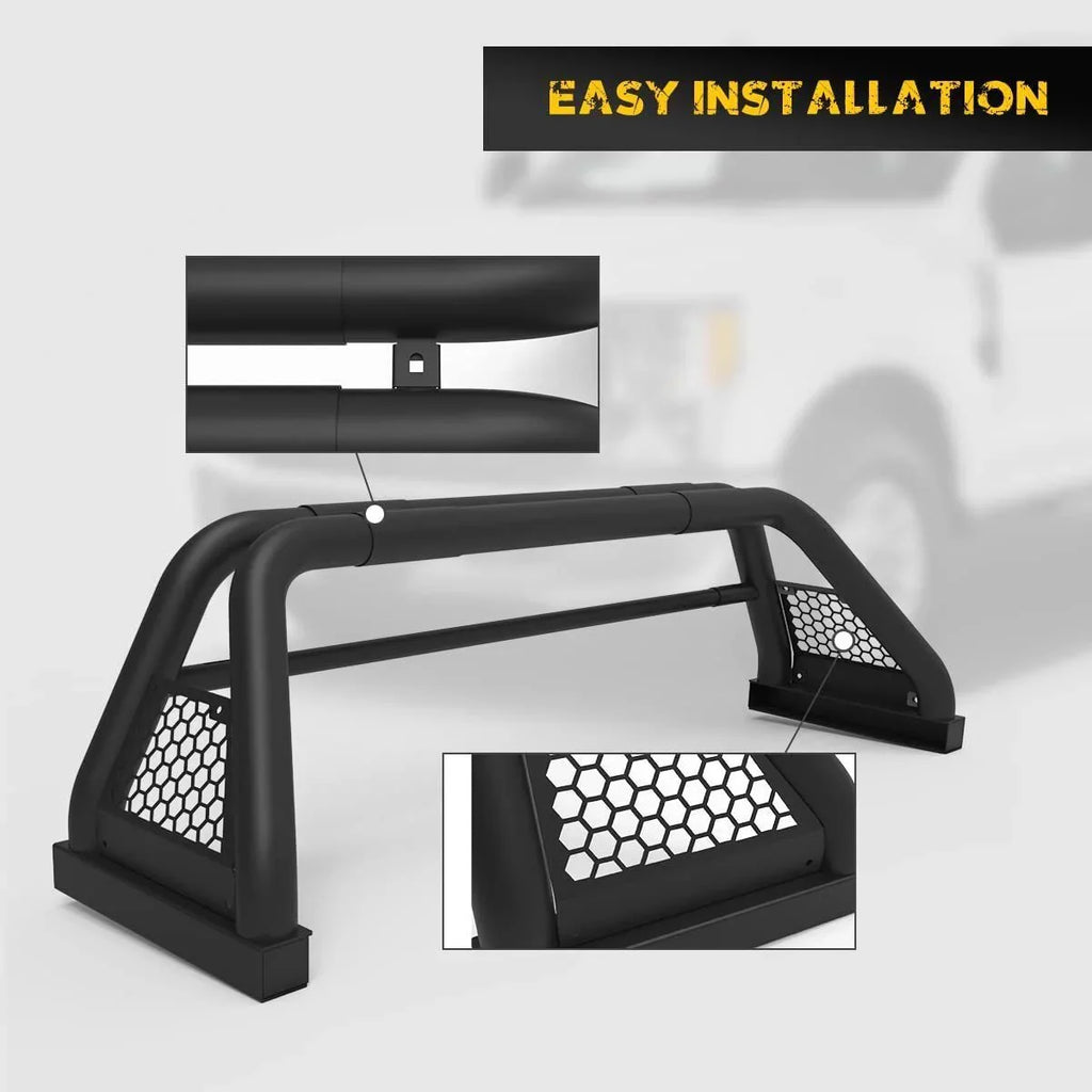 2019-2023 For 62.9-74.7" Truck Bed Bar Ranger Ford Fit Rack Adjustable Sport Chase Roll Bar