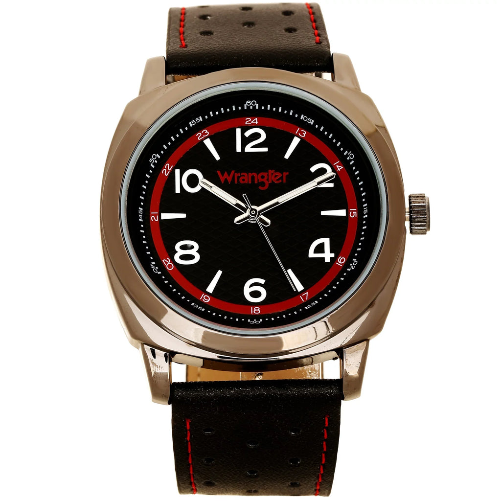 44mm Wrangler Black Shaped Black Cushion Strap Watch Dial,