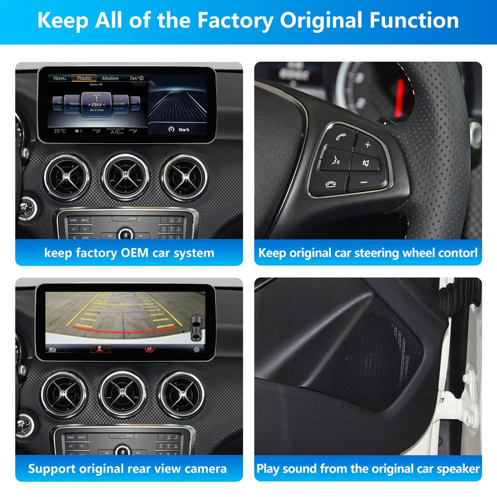 Android X156 Navigation Screen 10.25" Android for Wireless Road GLA Class 2016-2018 Car Mercedes CLA 13 5.0, C117 Benz Camera Touch 8GB+256GB  NTG Carplay Top Stereo Car Auto Support A