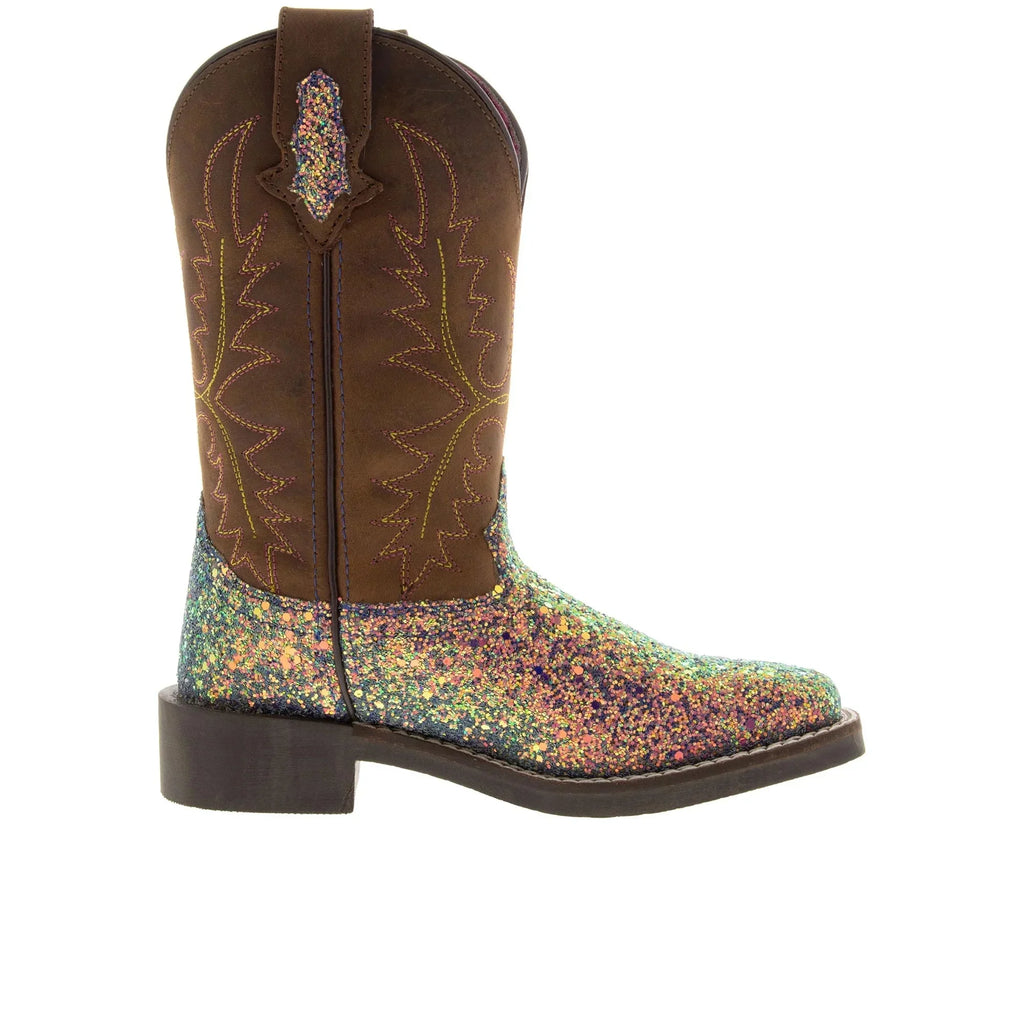 Girls' Square Toe Ariel Pink US Western Boot Broad Mountain Smoky D(M) 2