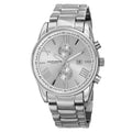 Bracelet Multifunction Quartz Swiss Stainless Men's Dual-Time Steel Watch Silver-Tone
