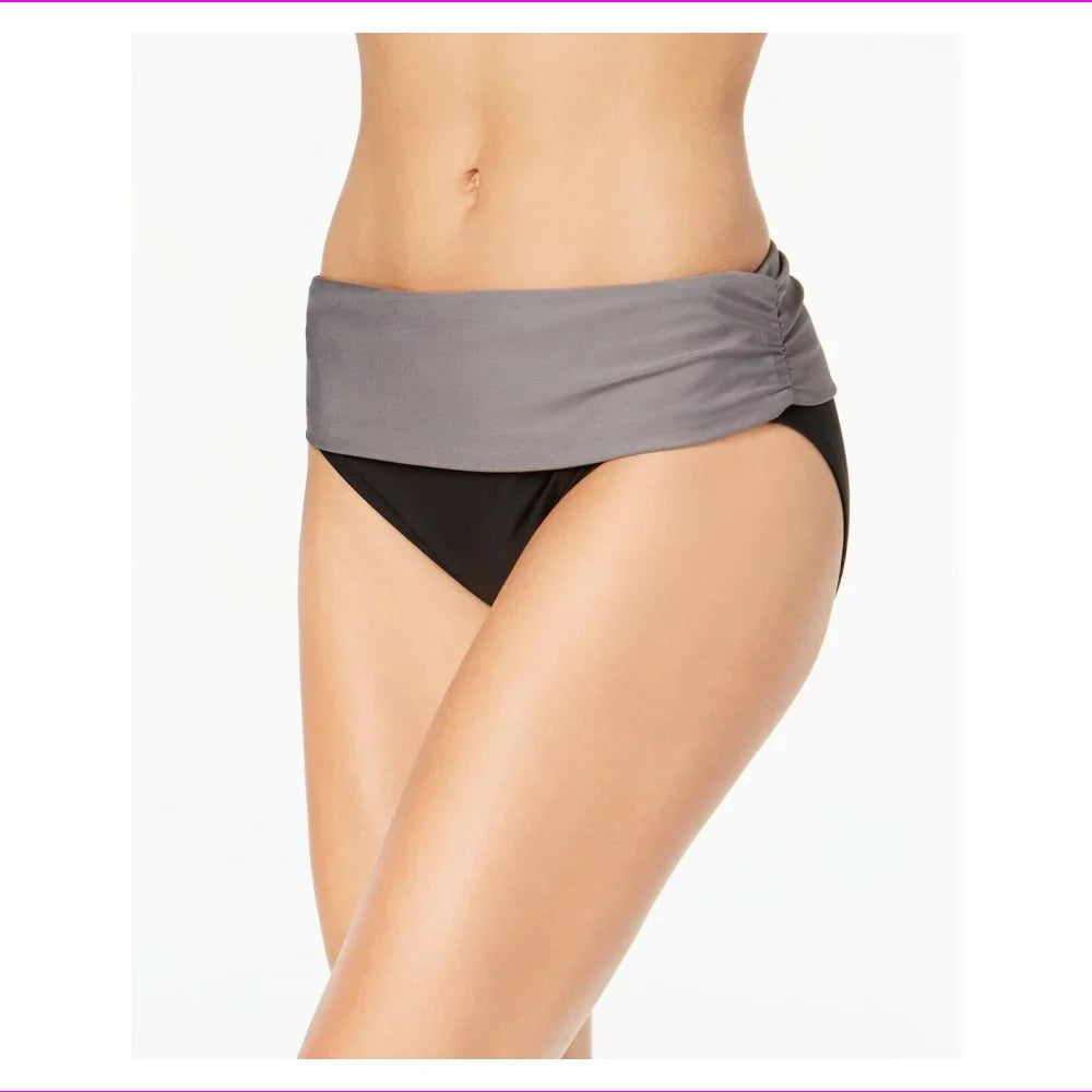 Klein Black, Bikini Calvin Foldover Bottoms in Large