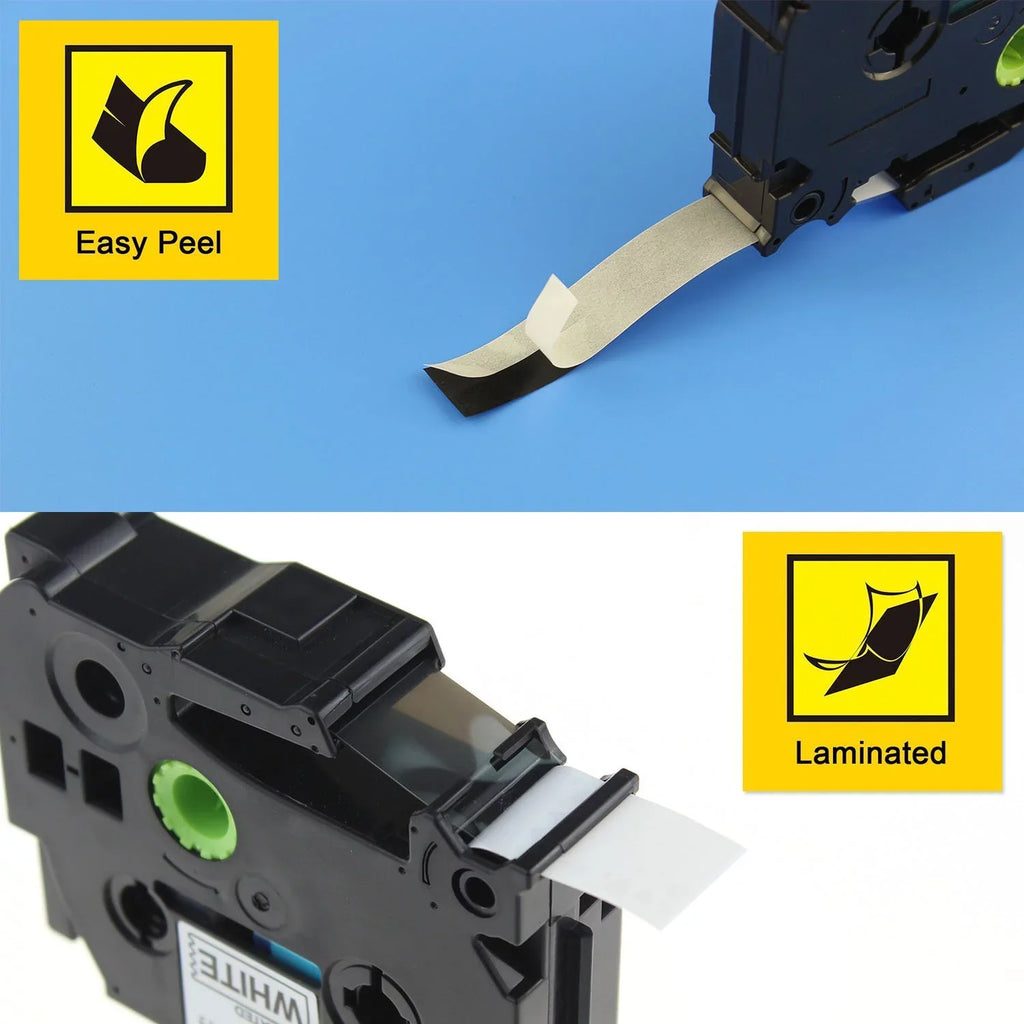 D400 in TZe-FX231 Wire White PT-D210 TZ-231 Tape ID Brother TZe 12mm GREENCYCLE for on H110 TZ Flexible Black Compatible P-touch TZ-FX231 Maker Label TZe-231 use H100 10PK D600 Cable Label 8m