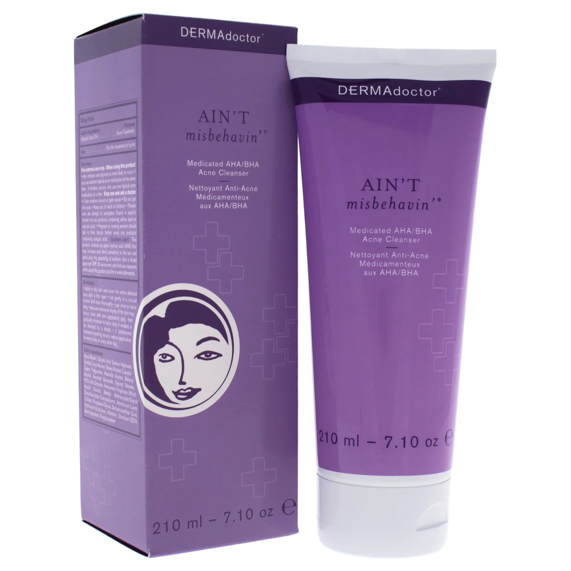 Prone Acne for Face Acne AHA/BHA Misbehavin Oz DERMAdoctor Wash 7.1 Skin, Medicated Cleanser, Aint