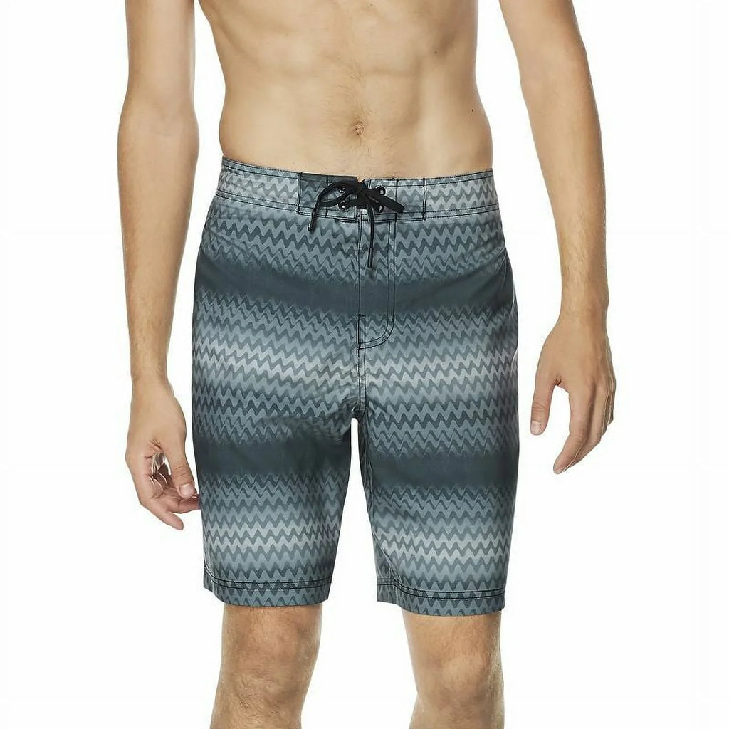 Men's Bondi Stretch Shorts Dwr 2-Way Stripe Speedo Board 20" Purview Black-Large