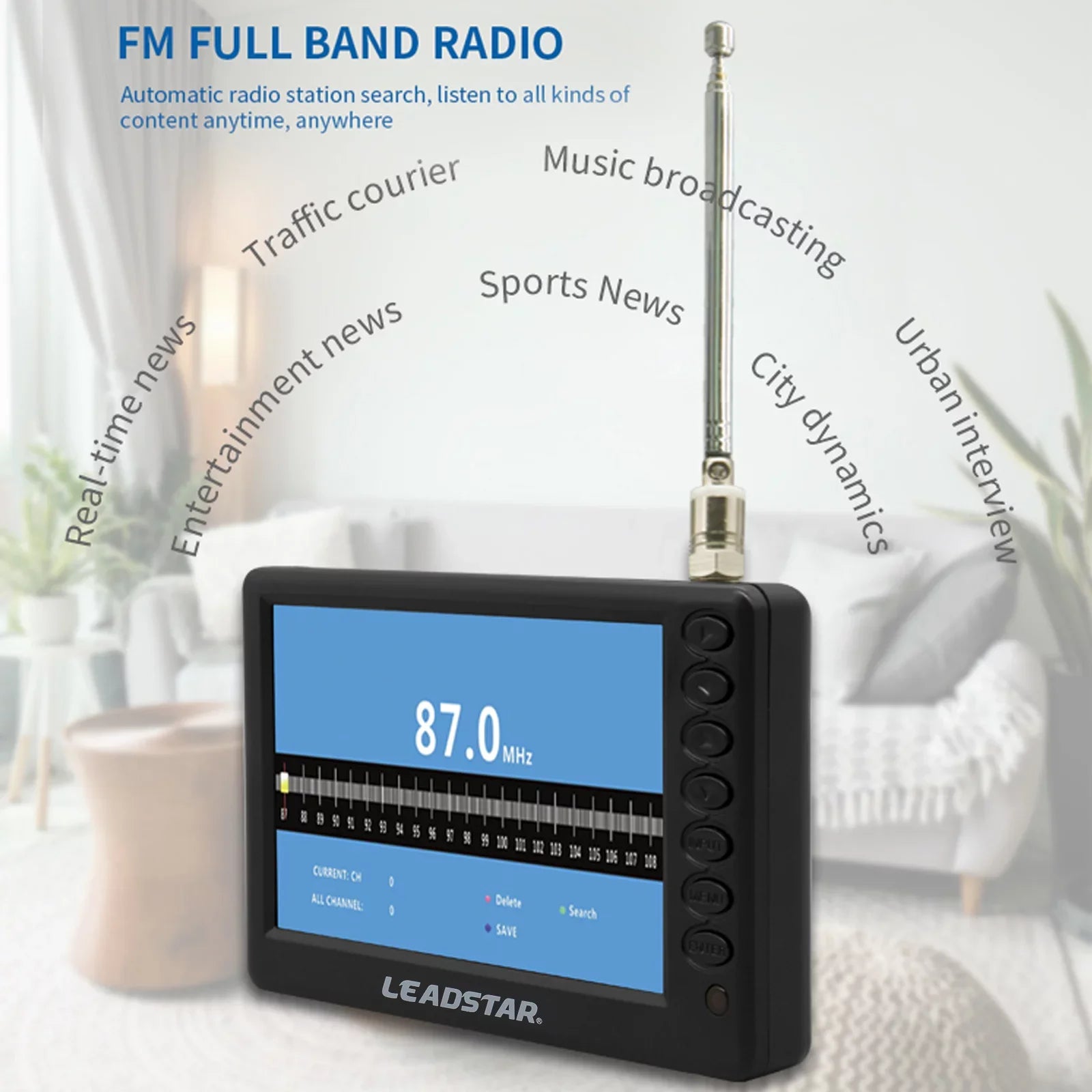 '- Screen, Player Player, Digital TV 5-inch Multimedia Remote Television, LEADSTAR D5 Includes and Pocket-Sized U Card Radio, Control TF ATSC Car Disk Playback, Portable