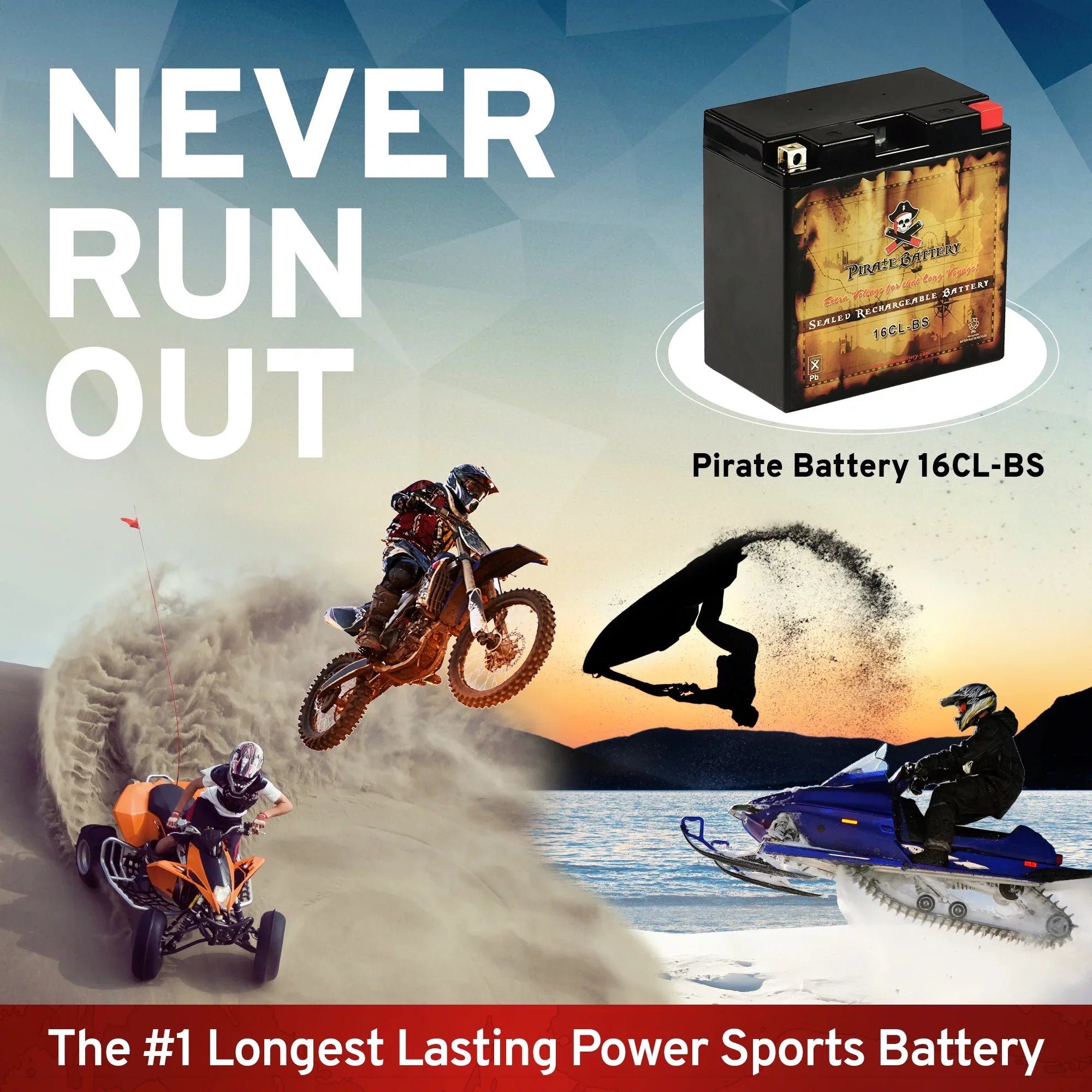 Battery Ah, Brp Jet Cca) All 12 Battery Volts,19 for Ski Yb16cl-b Pirate 240 1994 Models Sea-doo (16cl-bs Other