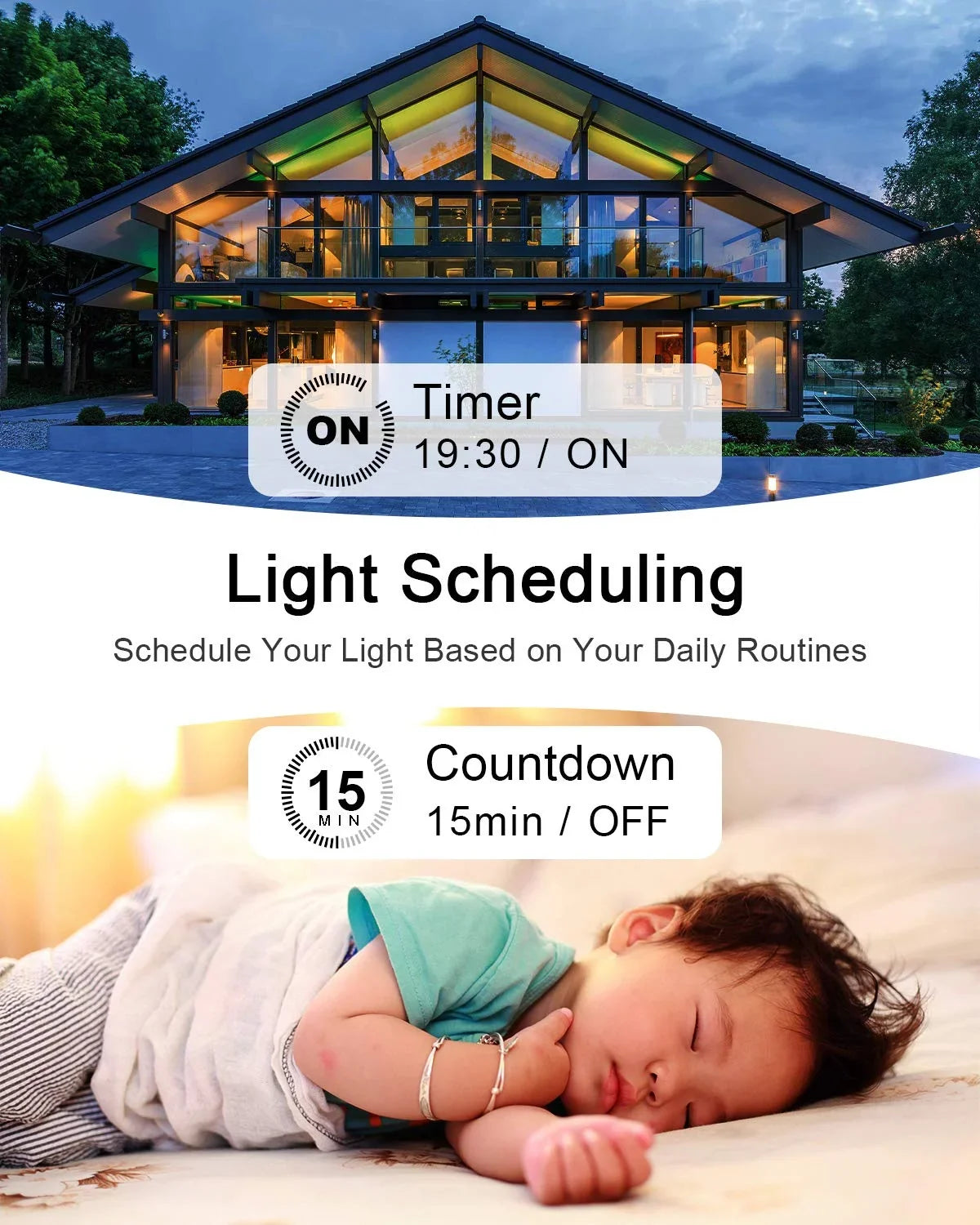 Wireless IFTTT, Switch 1969ft Google Smart Light Outdoor Thinkbee 164ft Required, Lamp with Hub LED Switch and No Compatible Control, Assistant Remote Light Indoor Alexa, Ceiling kit, WiFi - 2.4Ghz