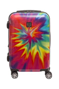 with Tie-Dye Swirl Dye Carry Hardshell On Inch Luggage, Suitcase Rolling Tie 22 Wheels, Rainbow