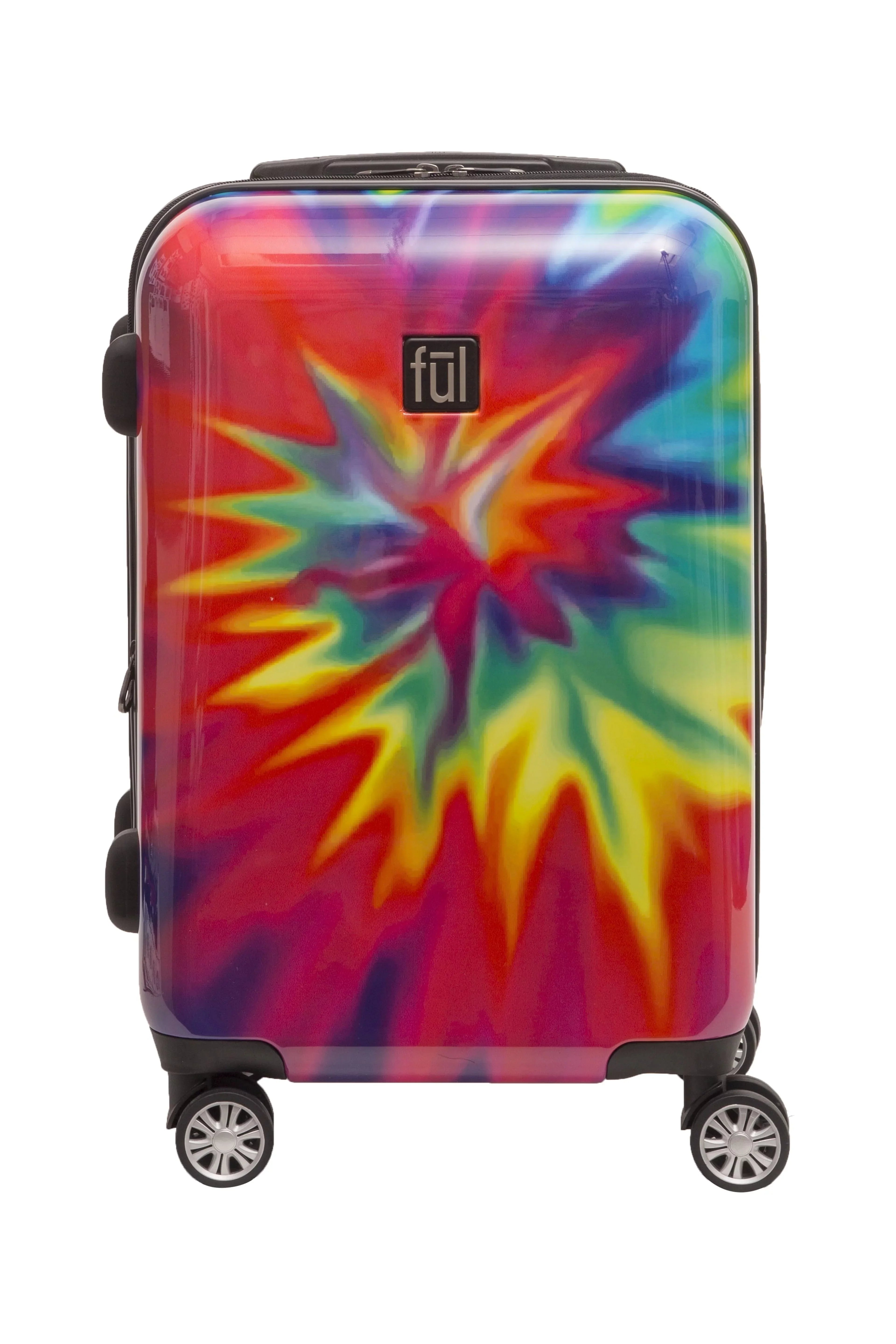 with Tie-Dye Swirl Dye Carry Hardshell On Inch Luggage, Suitcase Rolling Tie 22 Wheels, Rainbow