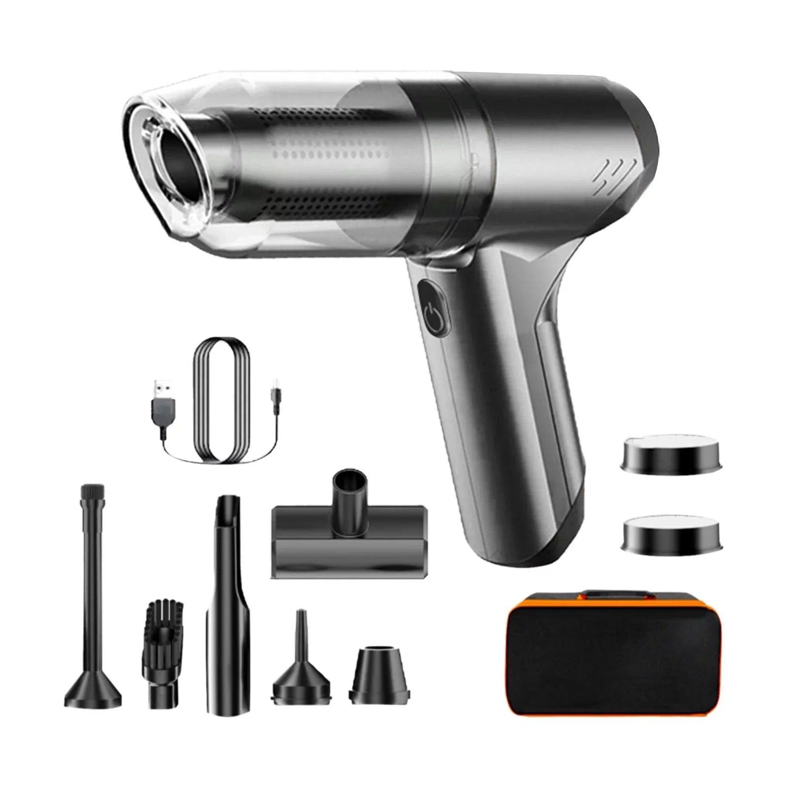 Handheld Compact with Storage with with Portable Floor Brush Bag bag Vacuum gray Cordless