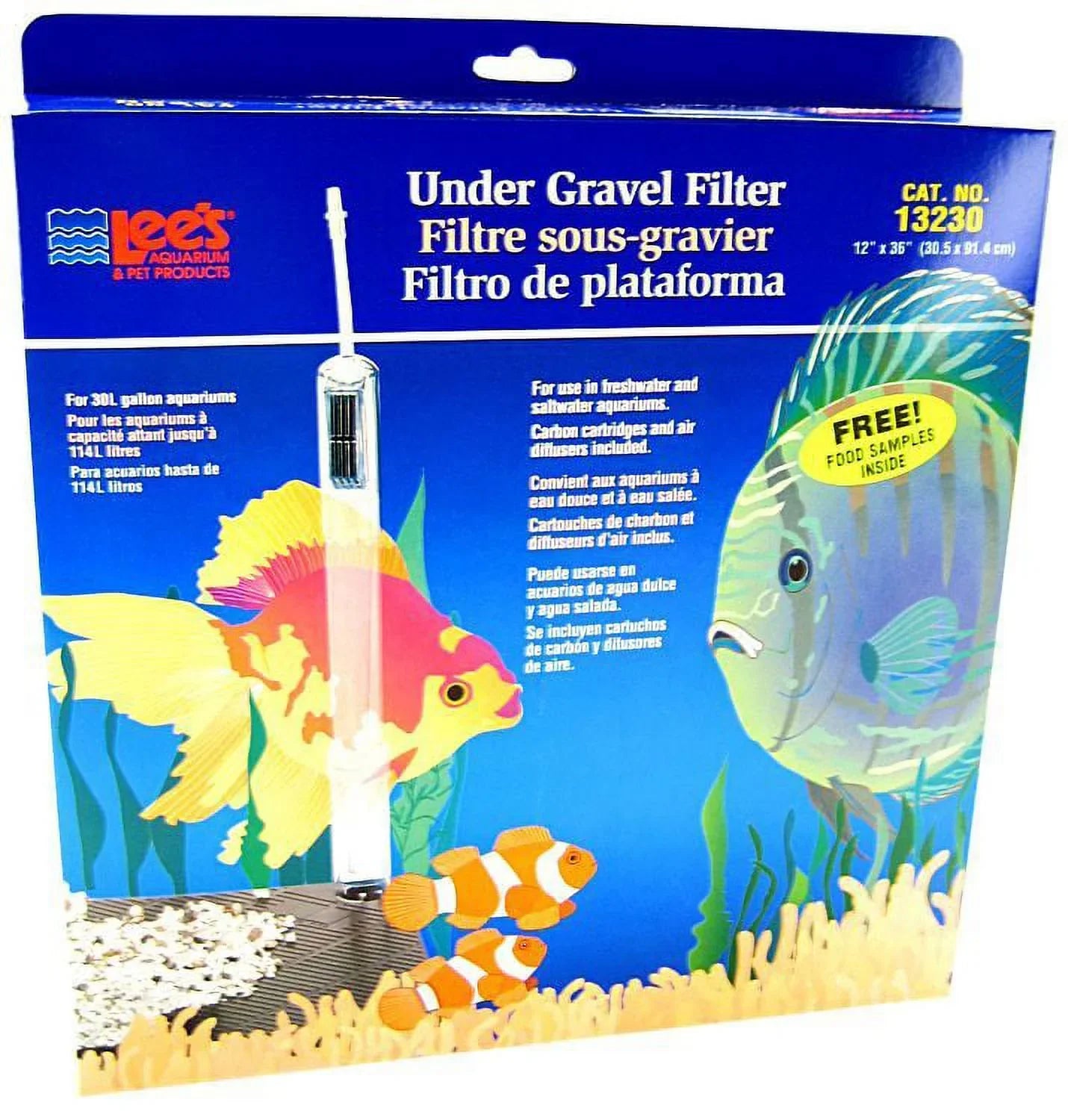 12" (30 x Lees Filters 36" Wide Filter Original [Aquarium, Gallons) Undergravel Undergravel] Long