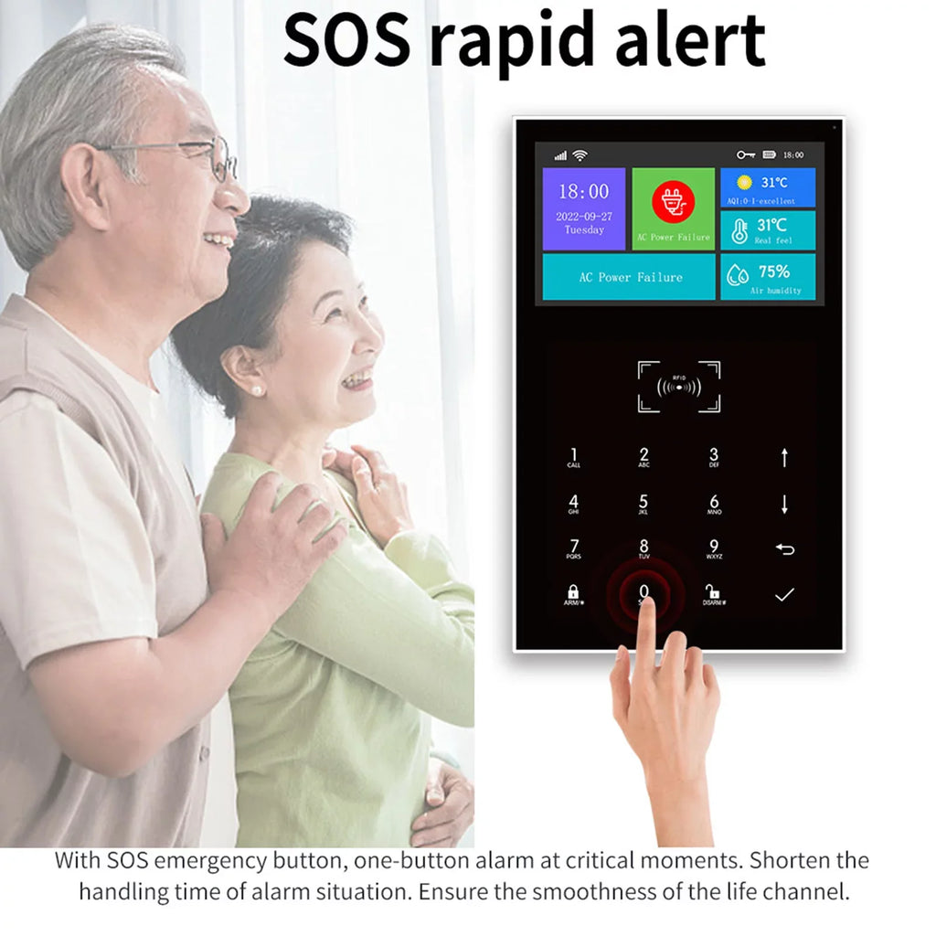 Carevas Smart System DIY Wireless All Screen GSM WIFI RFID Touch USB Life Home Smart Burglar APP