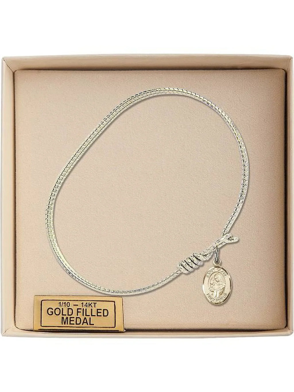 Bracelet inch 6 Eye w/ St. Clare 1/4 of Assisi Bangle Gold-Filled Oval in Hook