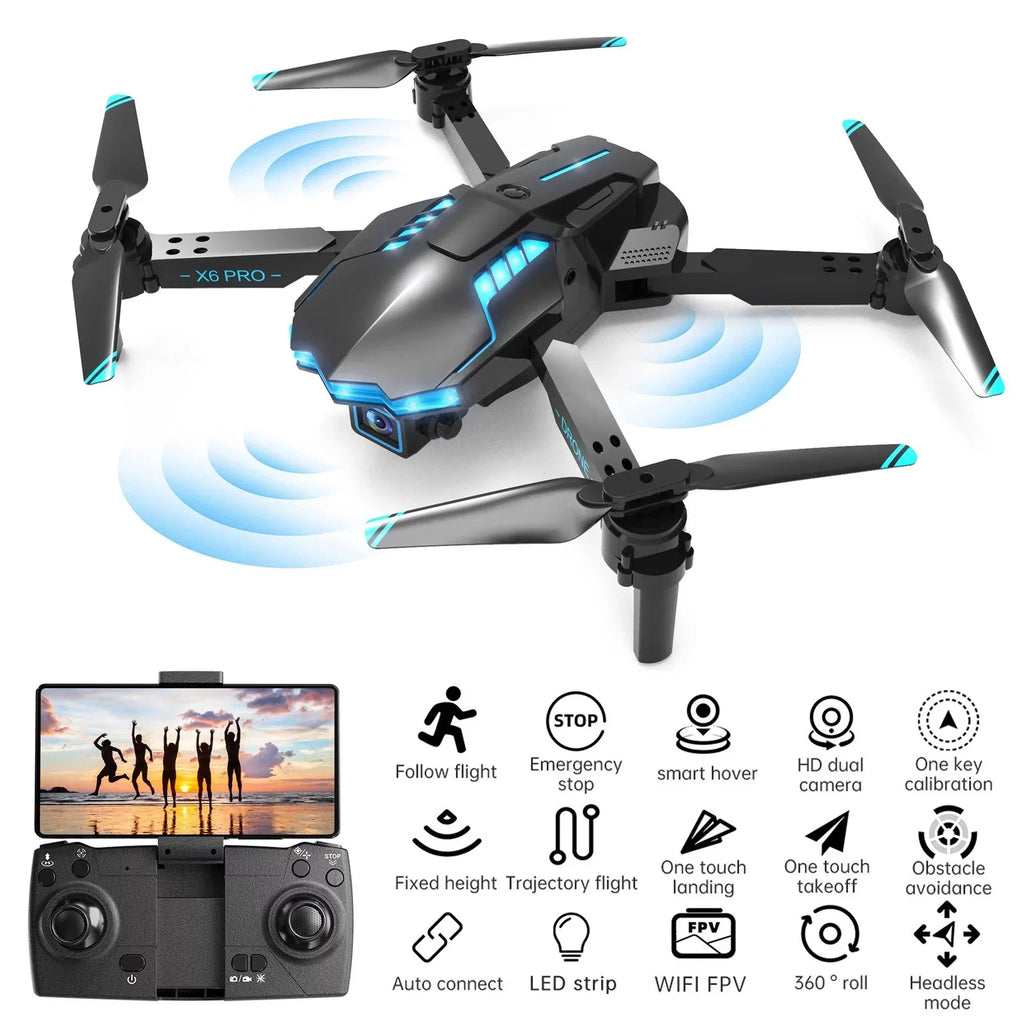 4K Obstacle HD With FPV For One And Airplane StartSmart WiFi Button Off Stunt Dual RC Mode Camera RC Mini Track Kids Avoidance Quadcopter Adults Show Headless Foldable