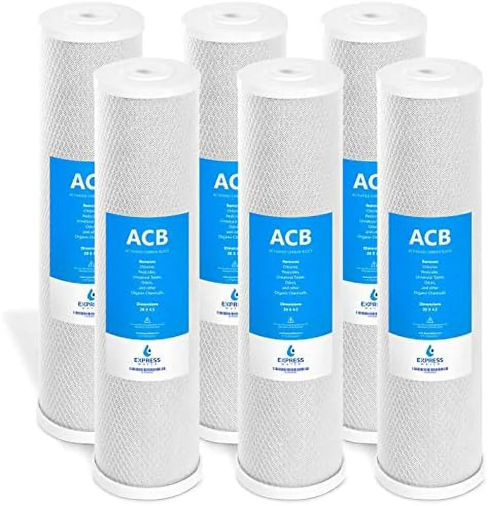 water activated large water x micron filter block whole water house filter pack replacement capacity 5 6 carbon acb filter filter 4.5” 20” filtration inch