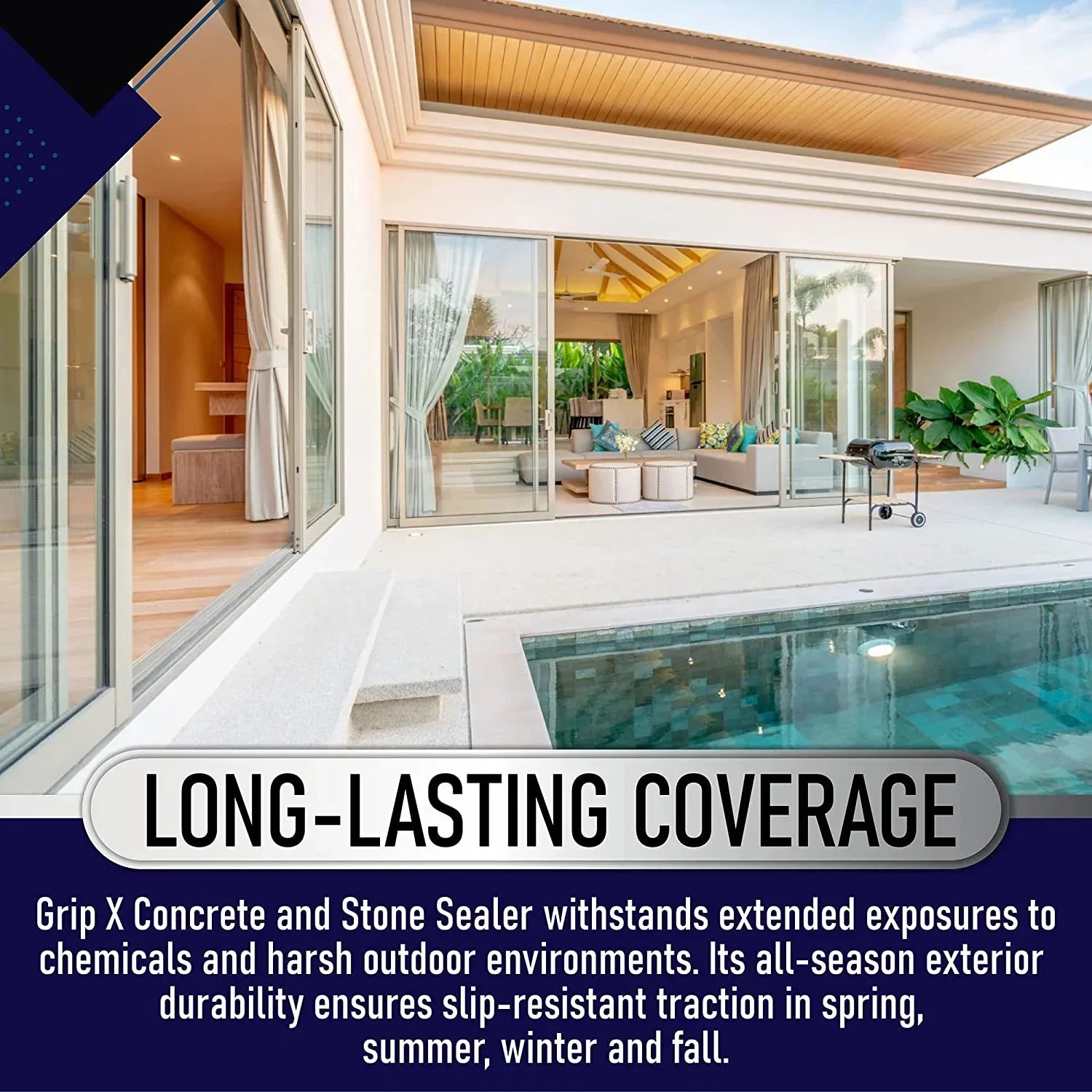 Concrete for and GripX Coating Outdoor and Non-Slip Indoor Tiles, Sealant
