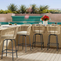 Color Stools, Bar Pool with Outdoor Bar Rotation (Light Patio Back Beige Backyard Swivel with Scheme) Dextrus for and of Cushions Garden 4 Chairs Yellow Set Woven Area, Comfortable 360-Degree