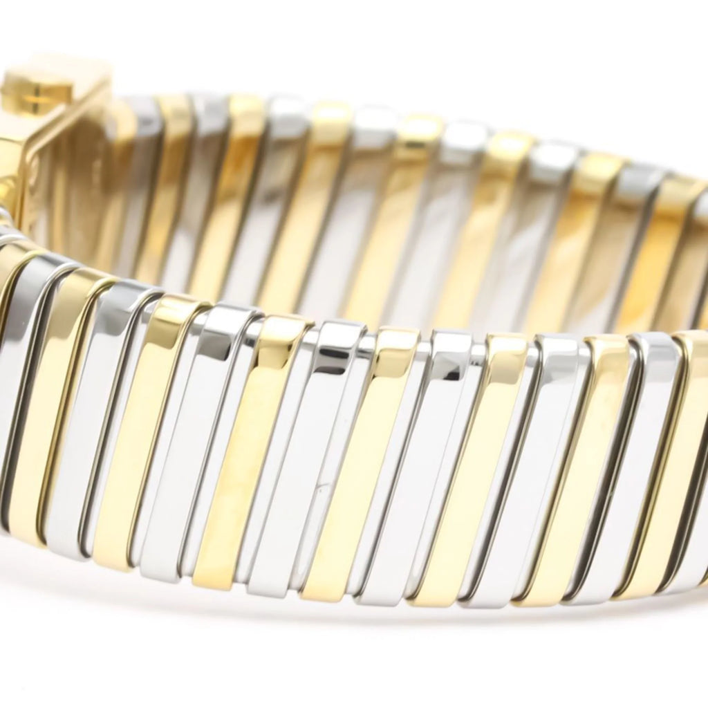 2T (Good) Quartz BVLGARI Watch Gold SQ22 Pre-Owned 18K Polished BF552142 Quadrato Ladies Steel