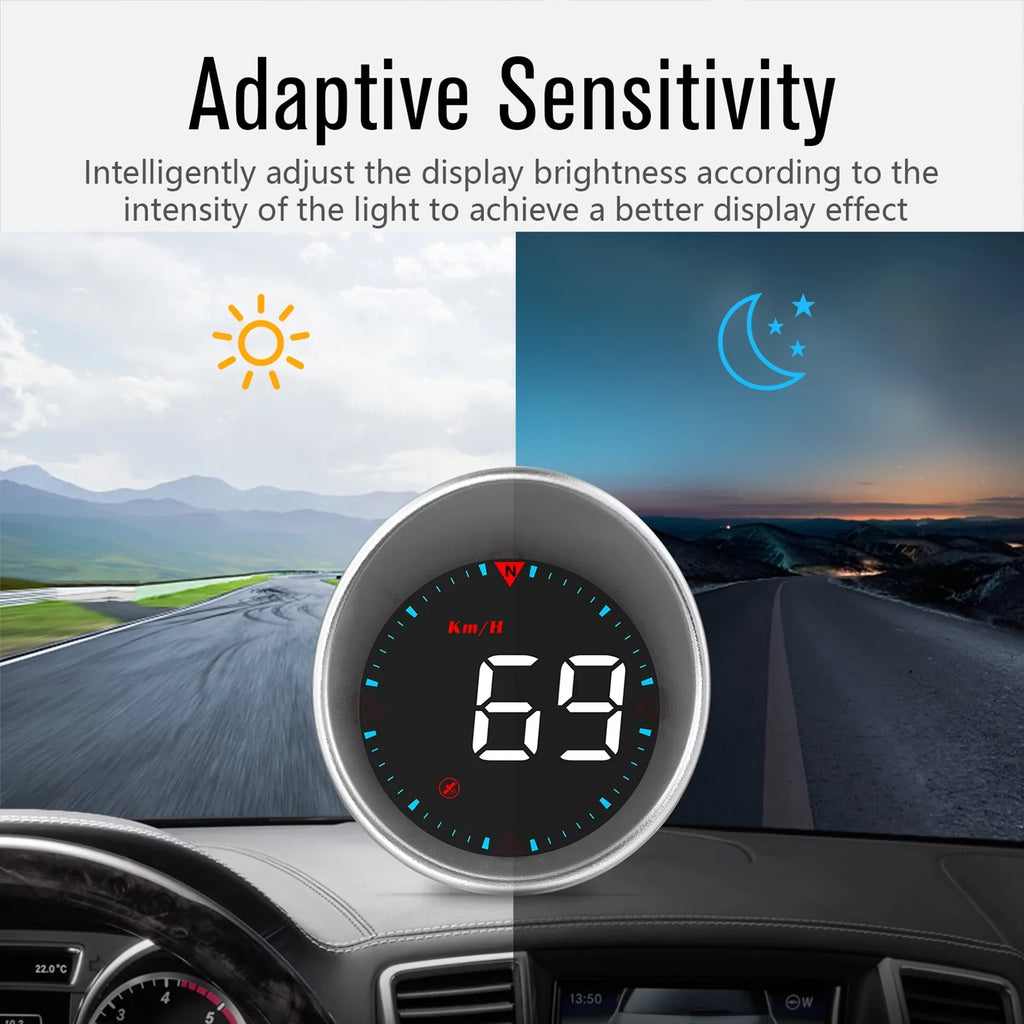 Car Digital Speedometer Display ametoys Display Car and Fatigue Angle, Driving Driving Mileage, Overspeed Compass Head-up