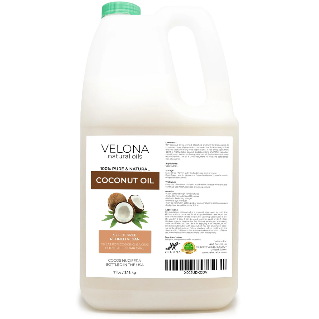 Degree - Pure 7 Skin, 92 100% Hair Cold | Oil Natural | jar Oil Care pressed Coconut Carrier lb in Body, Velona Refined, Face, | and |