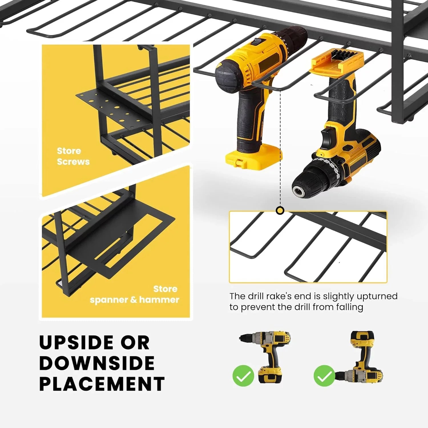 3 Holders with Drill Power 7 Organizer, Rack Layers Wall Storage SPECSTAR Mount Tool