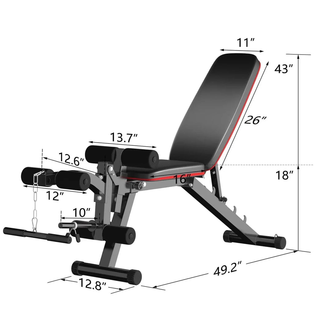 Weight Bench Equipment Bench Home Bench Adjustable Extension, Gym Incline Leg Exercise with Training Decline Workout Strength