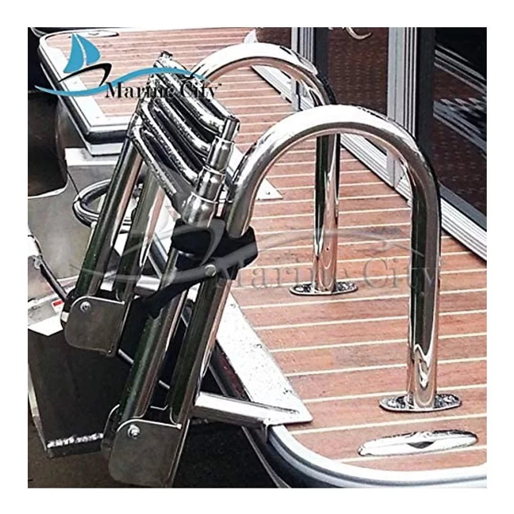 Transom City Ladder Telescoping Stainless Steel Step 4 Marine