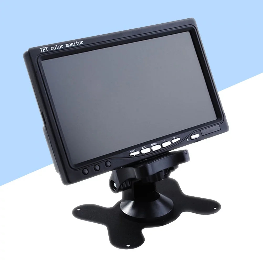 (Black) Backup Serveillance Color Rear TFT Camera View Monitor HD Car LCD DVD Backlight Reverse Car 7" Mirror for Camera