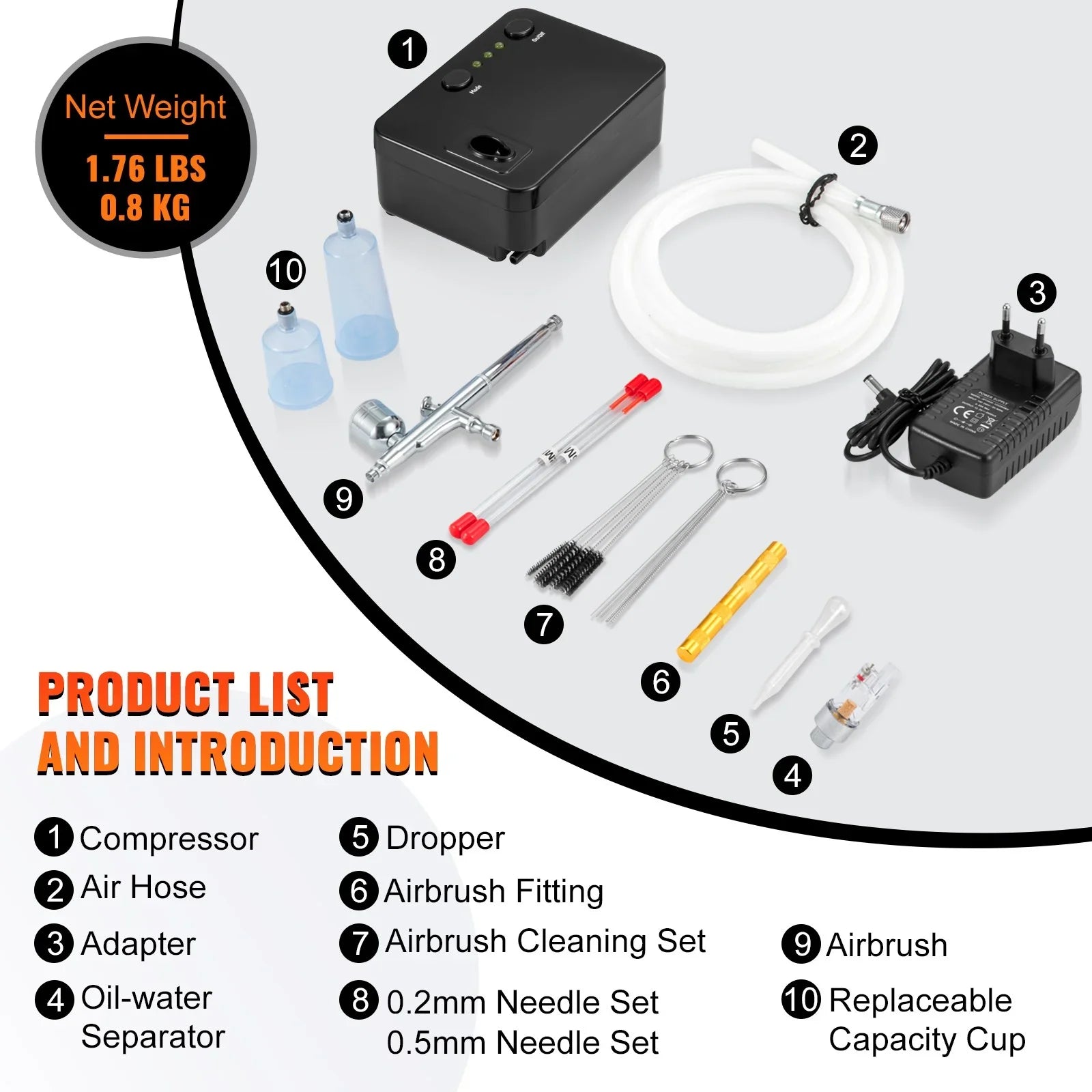 Nail Set Kit Airbrushes, BENTISM Portable Tattoo w/Multi-Purpose Kit, Compressor, Feed Art System Gravity Airbrushing Airbrush Makeup Cookie with Dual-Action Airbrush
