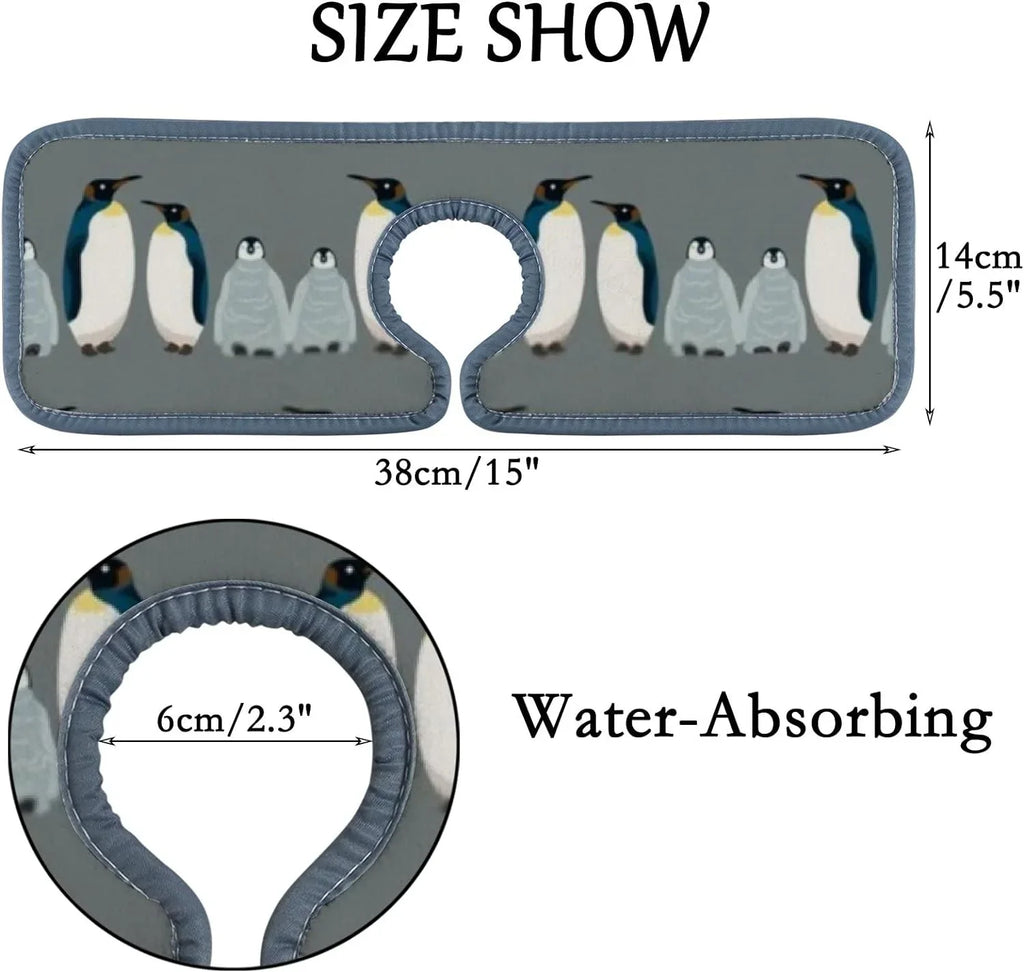 Guard Catcher, Drying Mat, Splash Kitchen Kitchen for Penguin Sea Mats Microfiber Countertop Sink Washable GZHJMY 3PCS Absorbent Sink Bath Faucet Bird Drip