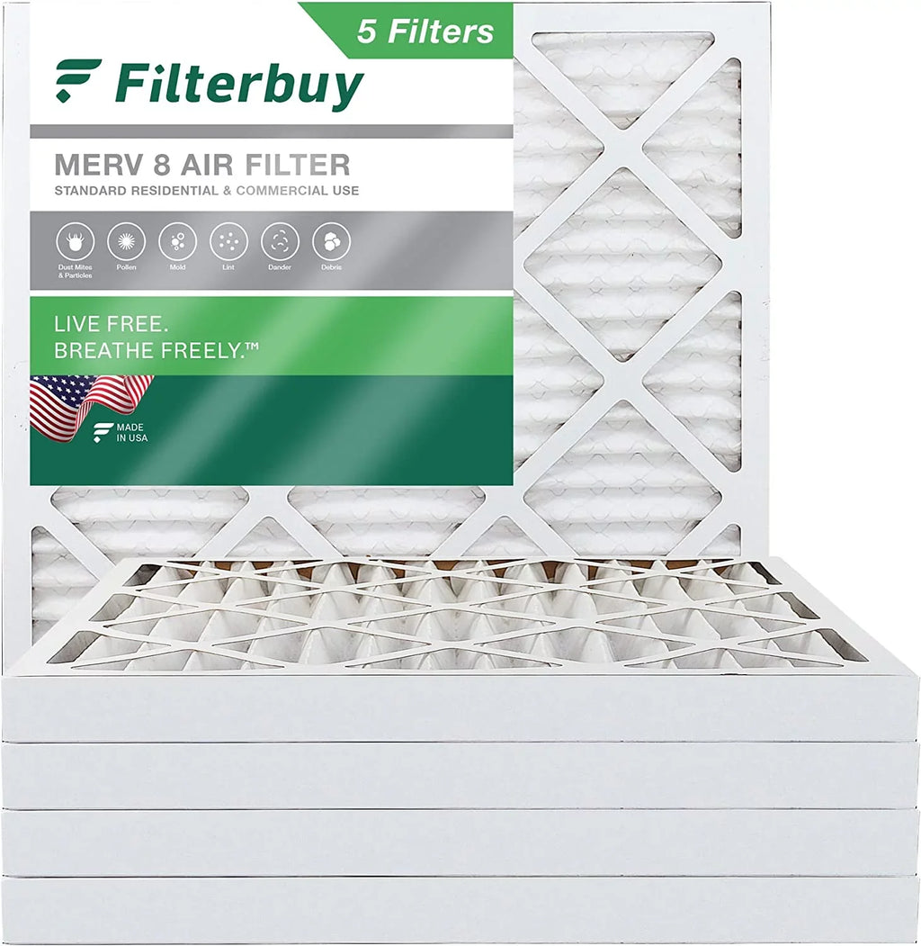 8 20x20x2 MERV Filters Filterbuy (5-Pack) AC Air Furnace Pleated HVAC