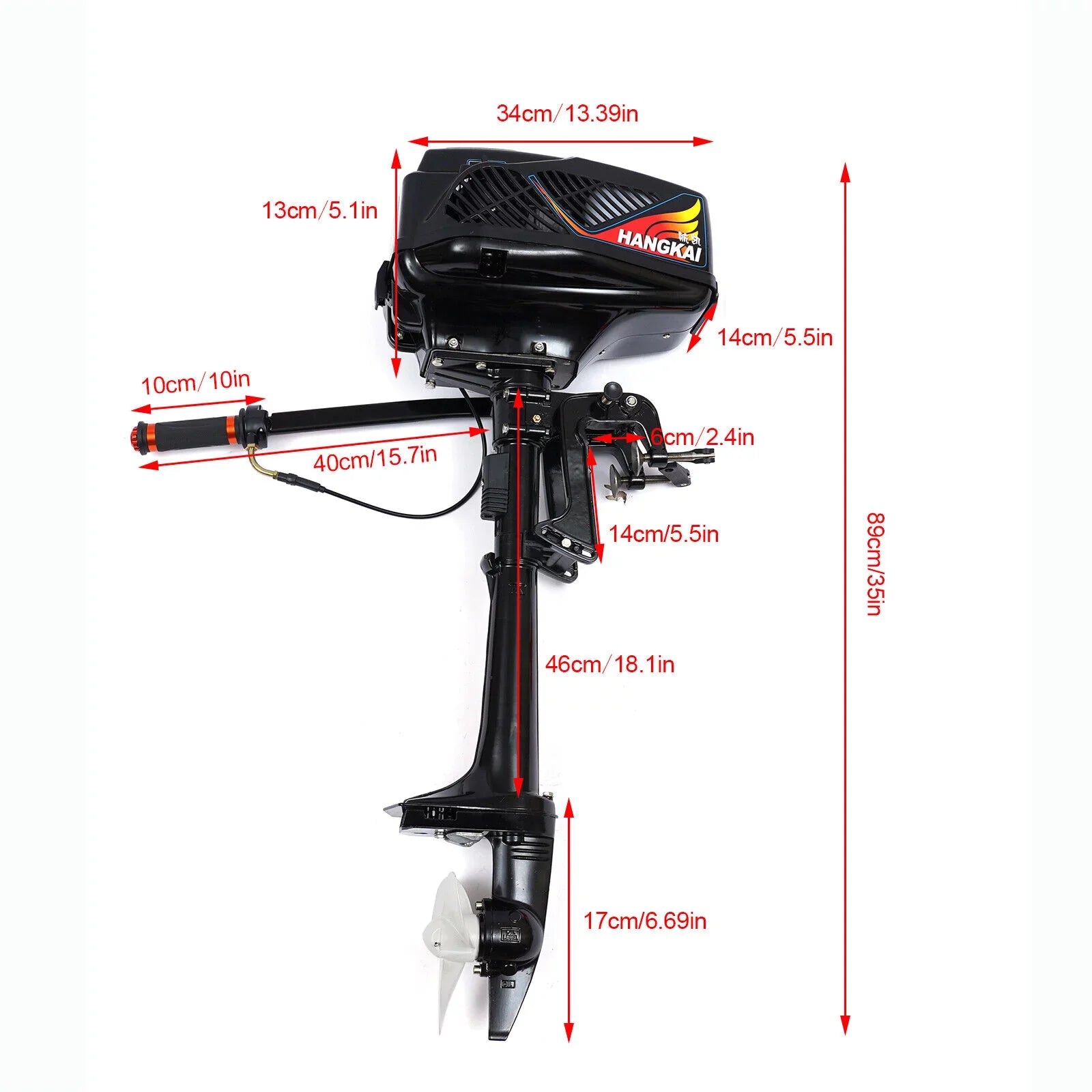 Engine Motor CDI Boat 2-Stroke HANGKAI sys Cooling 3.6HP Water Electric Outboard