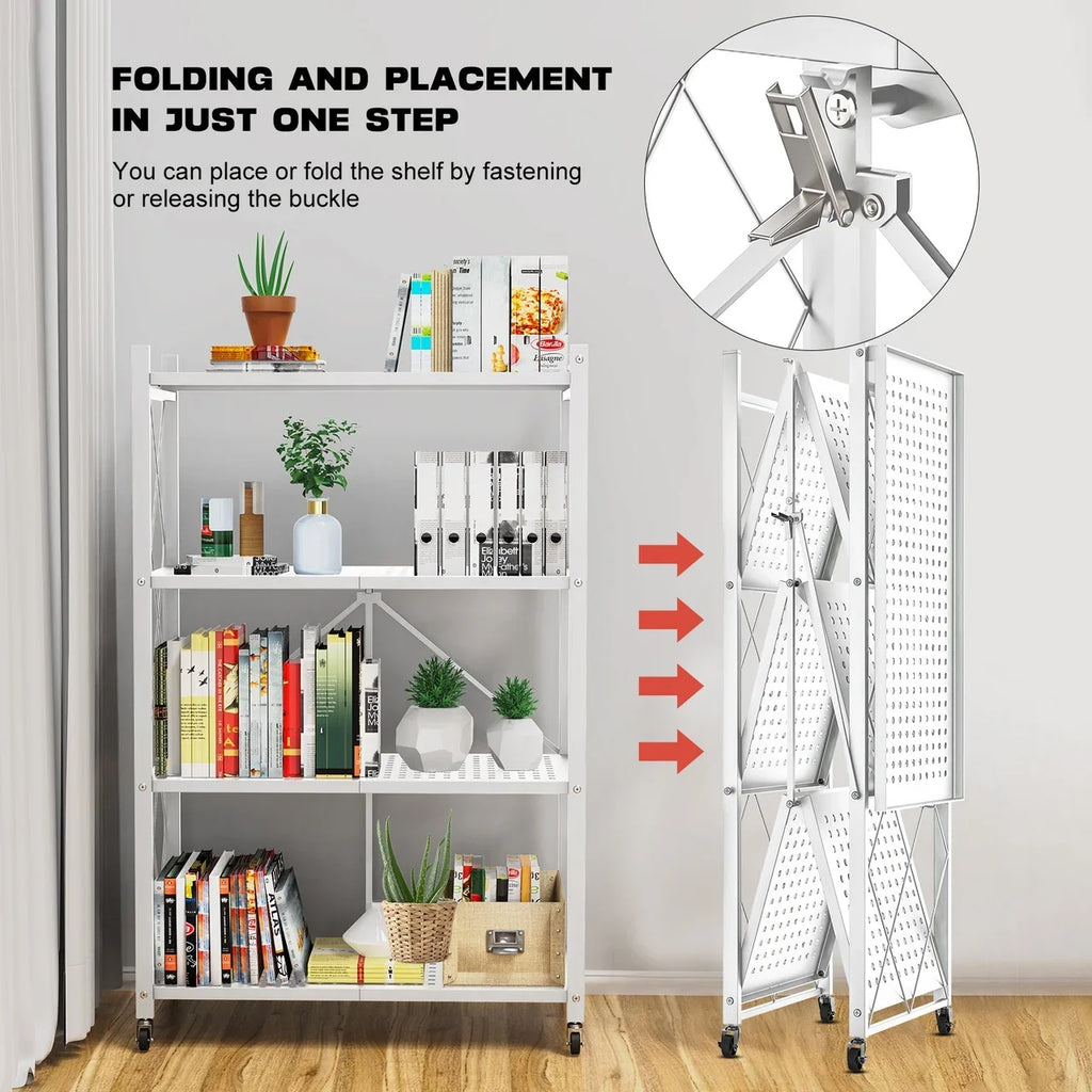 Tier Rack Metal Storage Style Heavy Shelving White QRInnovations Duty 3/4 Modern