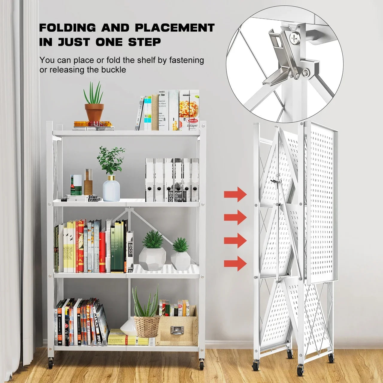 Tier Rack Metal Storage Style Heavy Shelving White QRInnovations Duty 3/4 Modern