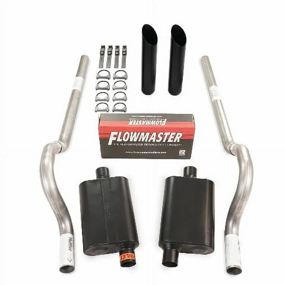 62-74 Car Body Kit B Rear Dual Series Exhaust BW 40 Exit Flowmaster Mopar 2.5"