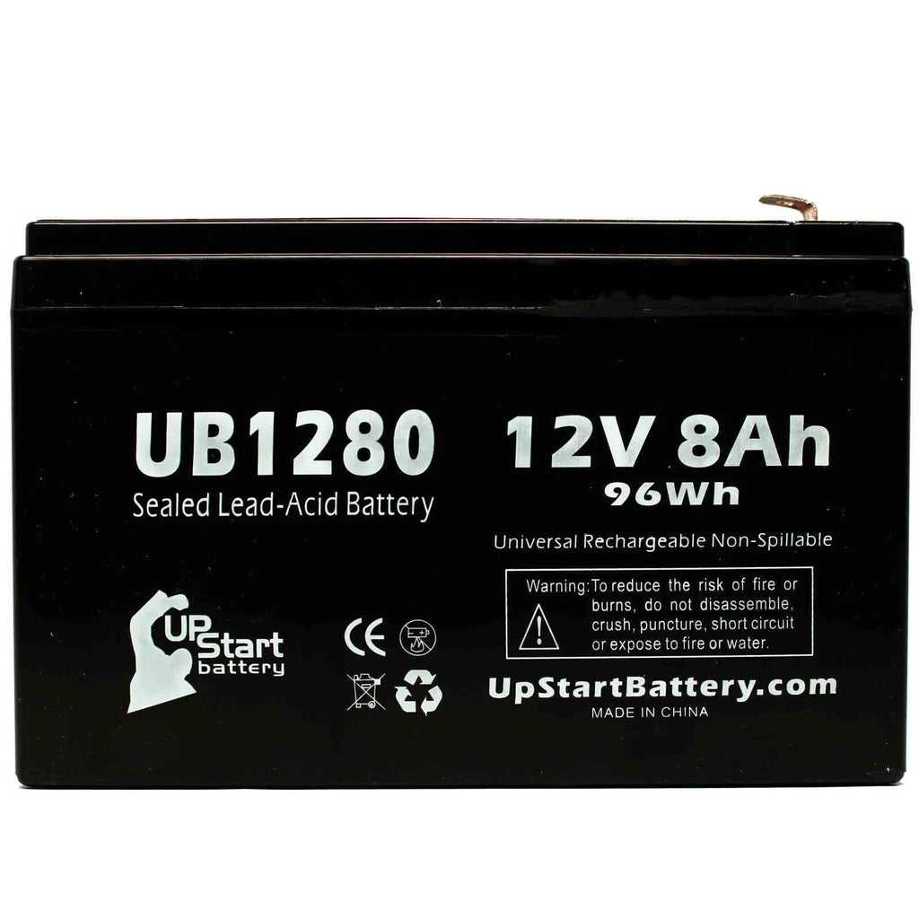F1 6 Compatible AGM, Pack Acid Terminal UB1280 Replacement - Includes 8000mAh, SLA) Universal Battery 280ES Opti-ups 8Ah, F2 3x to (12V, Terminal, - - Battery F1 Sealed Adapters Lead