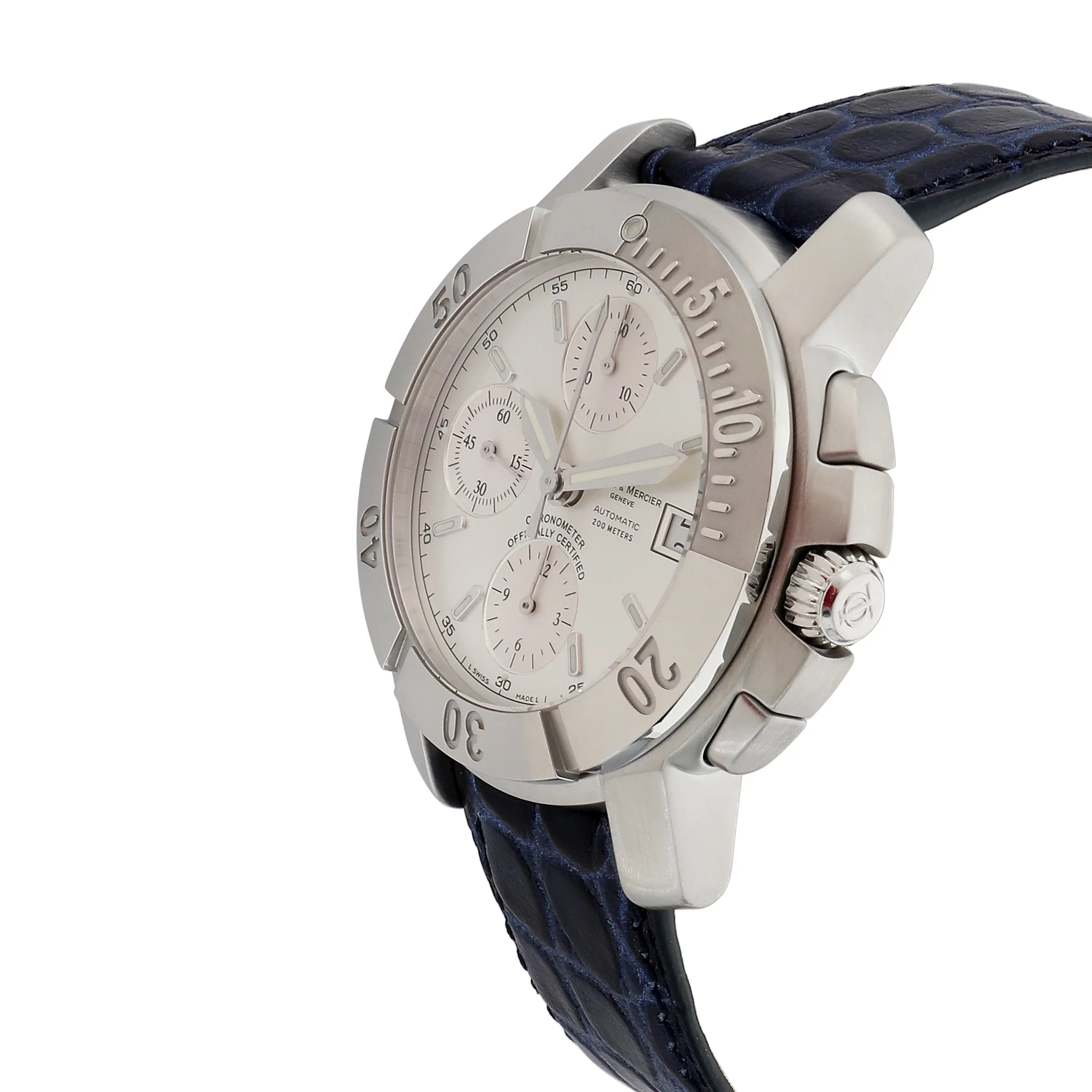 & Capeland Stainless Steel Men's Chrono Watch Pre-Owned Baume Mercier 65366 in