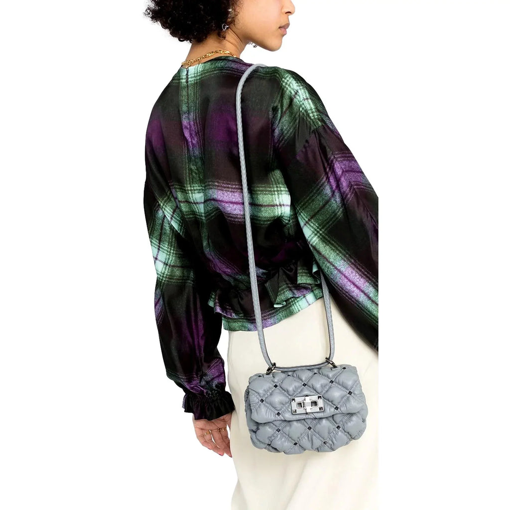 Garavani Small Me Crossbody Gray Valentino Leather Bag Spike