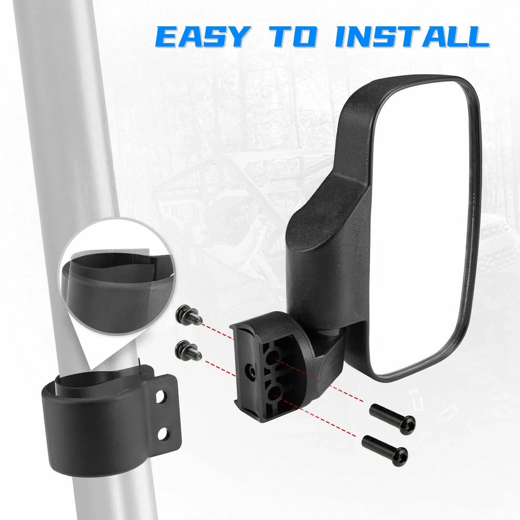 Polaris Clamp Center View Mirrors 900 1000 Set Mirrors X3 with Can-Am UTV 1.75"-2" Compatible Bar RZR Rear